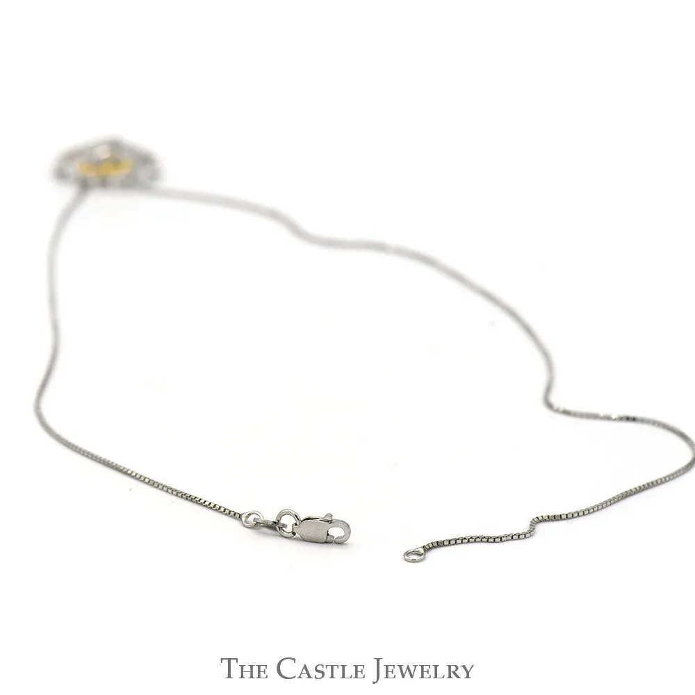 18" Diamond, Sterling Silver and Yellow Gold Triple Heart Necklace