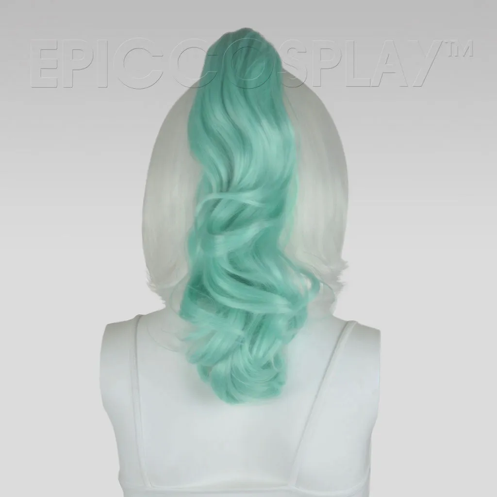 20" Mint Green Wavy Curly Ponytail Clipon