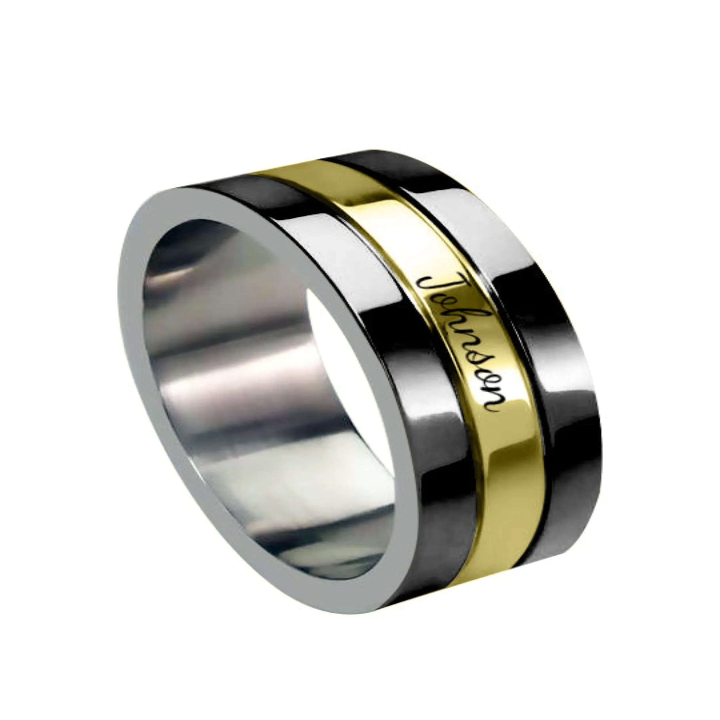 3 Layer Black Finish Ring