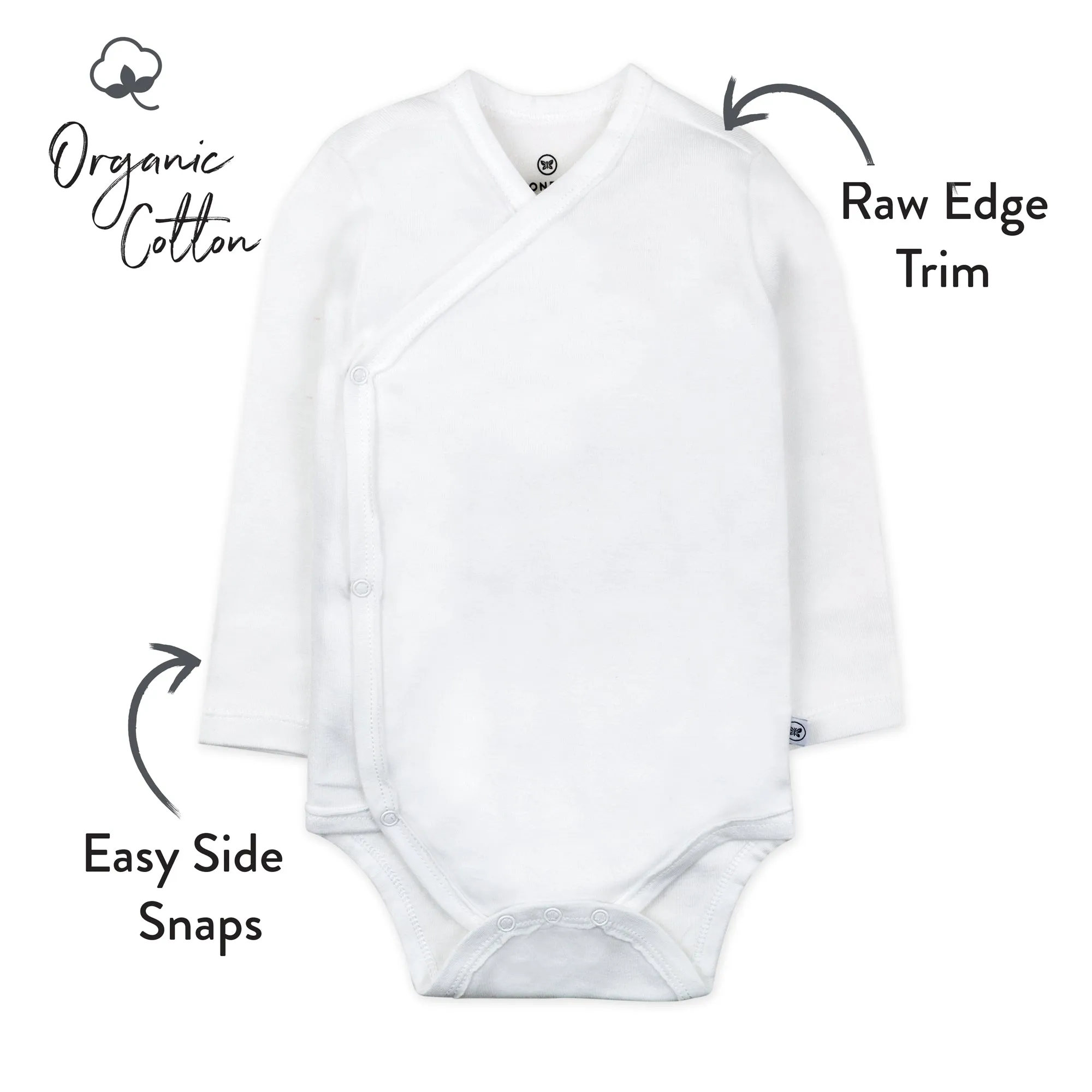 3-Pack Organic Cotton Long Sleeve Side-Snap Bodysuits