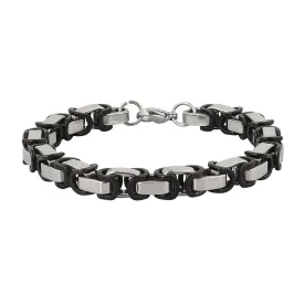 3D Byzantine Black Silver Surgical Stainless Steel Bracelet For Men