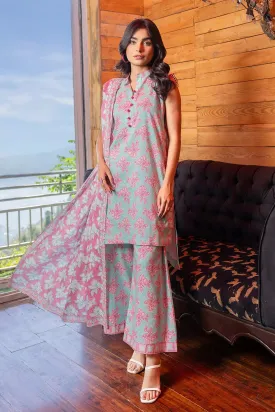 3PC Printed Unstitched Lawn Suit KLA-2759