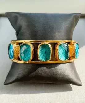 5 Stone Bezel Cuff Bracelet