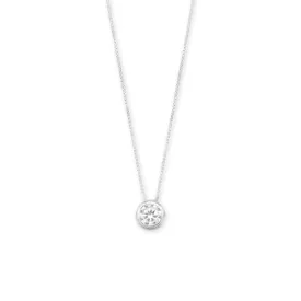 7mm Bezel Set CZ Floating Slide Necklace