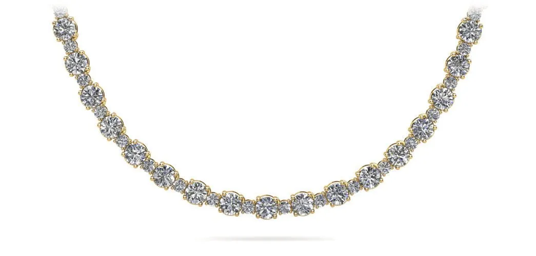 Affectionately Yours Diamond Tennis Diamond Necklace with 14.91 ct.(finished) 2mm, 3.6mm