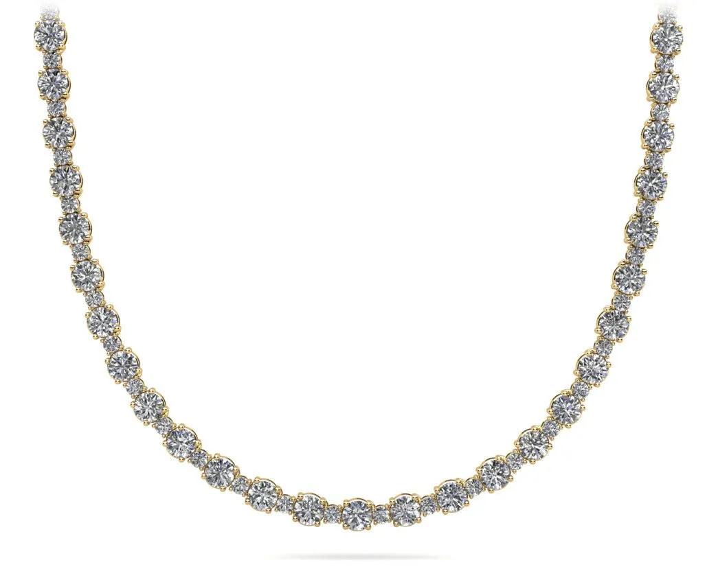 Affectionately Yours Diamond Tennis Diamond Necklace with 14.91 ct.(finished) 2mm, 3.6mm