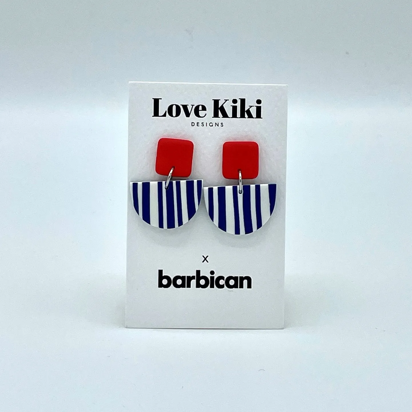 Alice Neel Red & Blue Stripes Drop Earrings