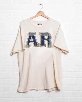 AR Plaid Arch (Gold Outline) Off White Thrifted Tee