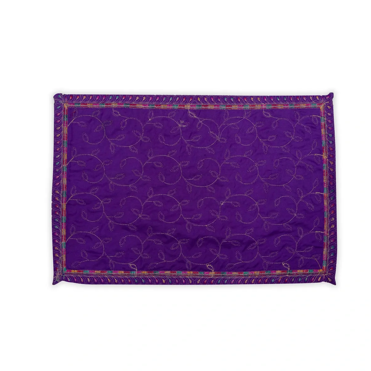 Asan Mat - 13 x 20 Inches | Velvet Aasan Mat/ Jari Border Pooja Aasan for Deity/ Assorted Colours/ 55 Gms Approx