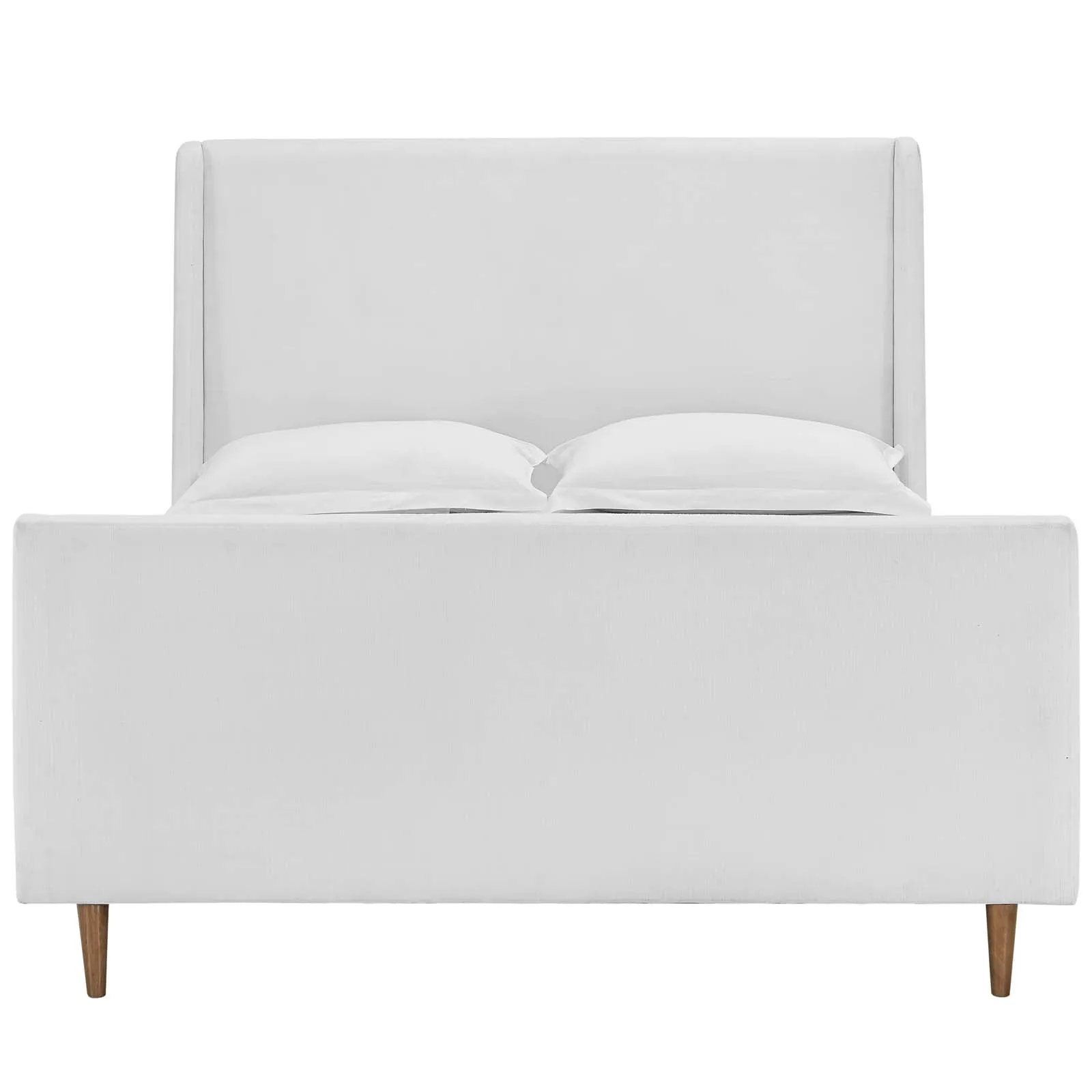 Aubree Upholstered Fabric Sleigh Platform Bed