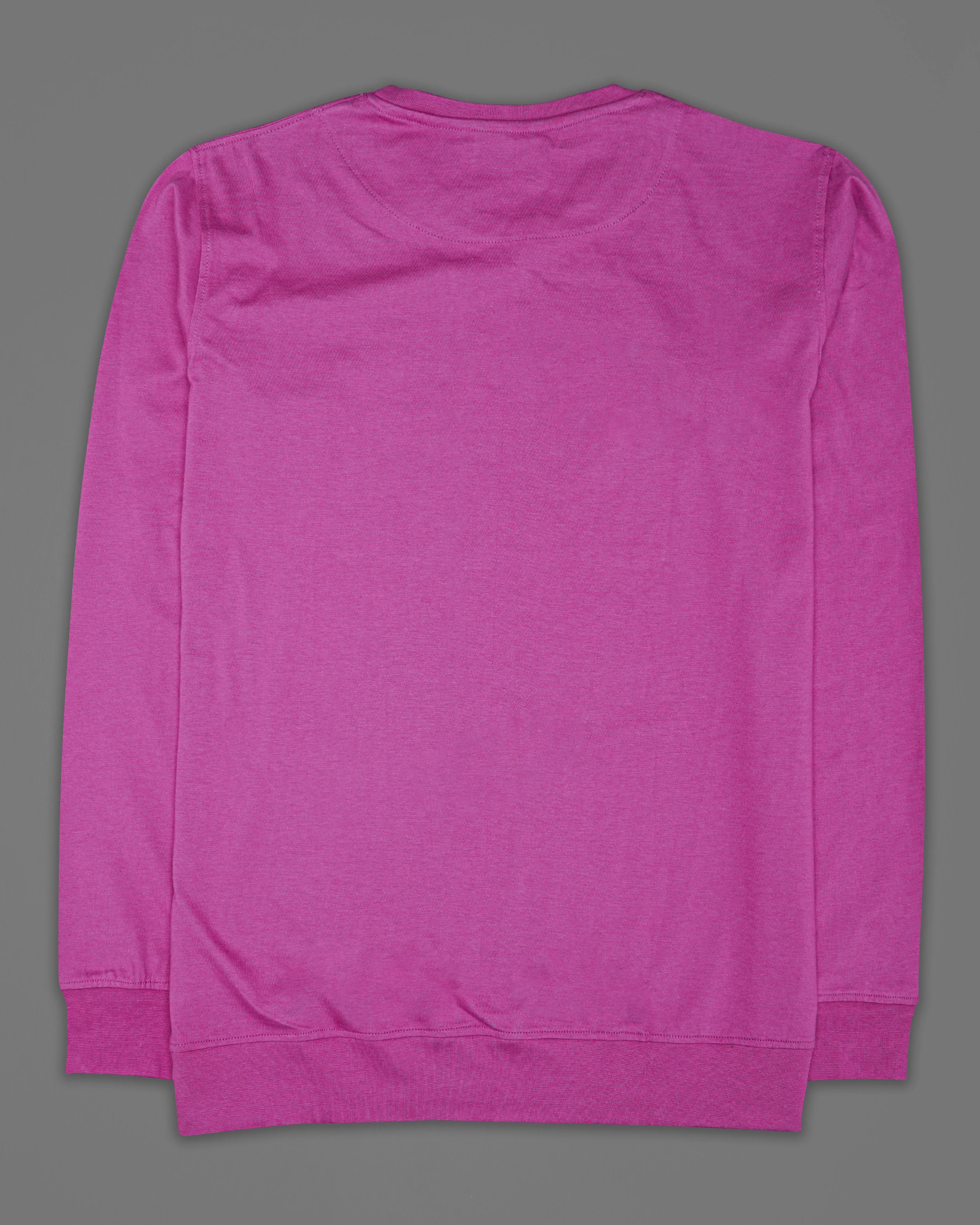 Bashful Pink Rubber Printed Super Soft Organic Cotton Sweatshirt