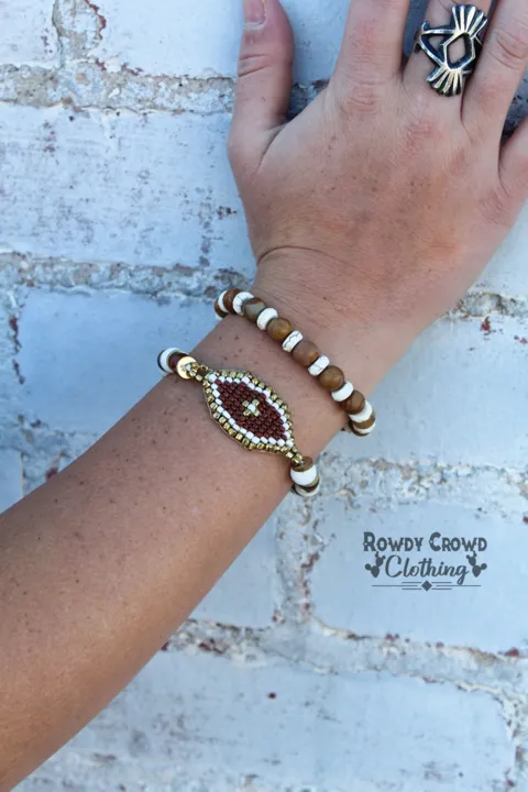 Beach Bum Brown Toned Stretch Bracelet