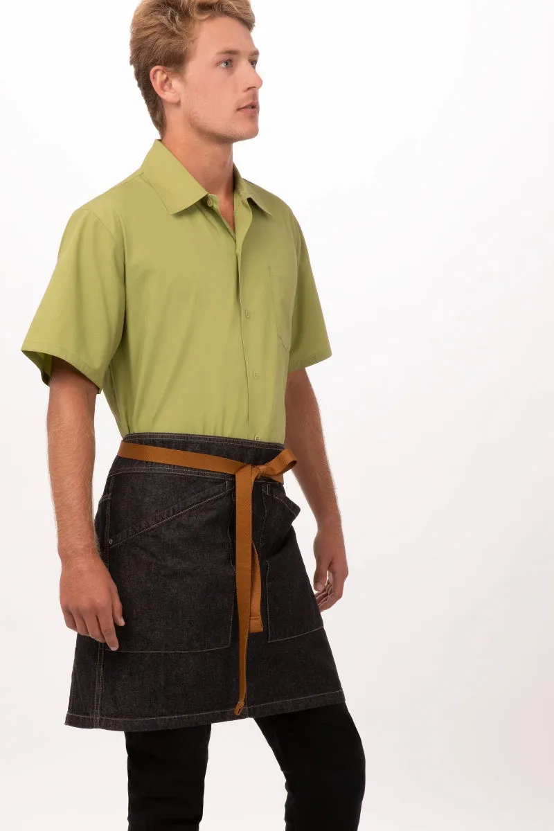 Berkeley Black Denim Half Bistro Apron