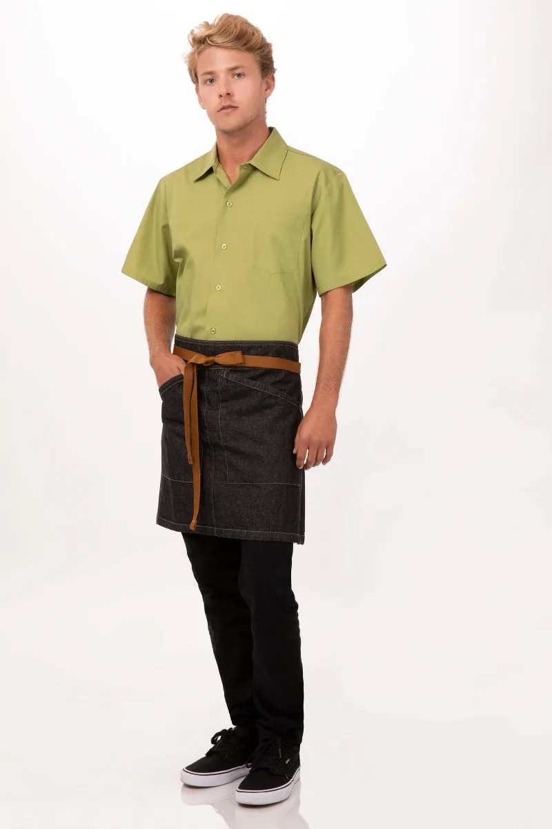 Berkeley Black Denim Half Bistro Apron