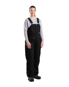 Berne Womens Icecap Insulated Black 100% Nylon Bib Overall