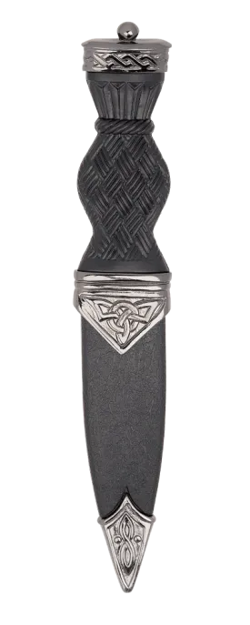 Black Chrome Pip Top Celtic Design Sgian Dubh