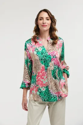 Boho Shirt Emerald Pink