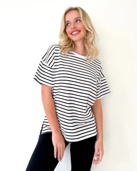 Breton Stripe Tee Black