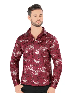 Camisa Casual Manga Larga Estampada para Hombre 'Montero' - ID: 0792