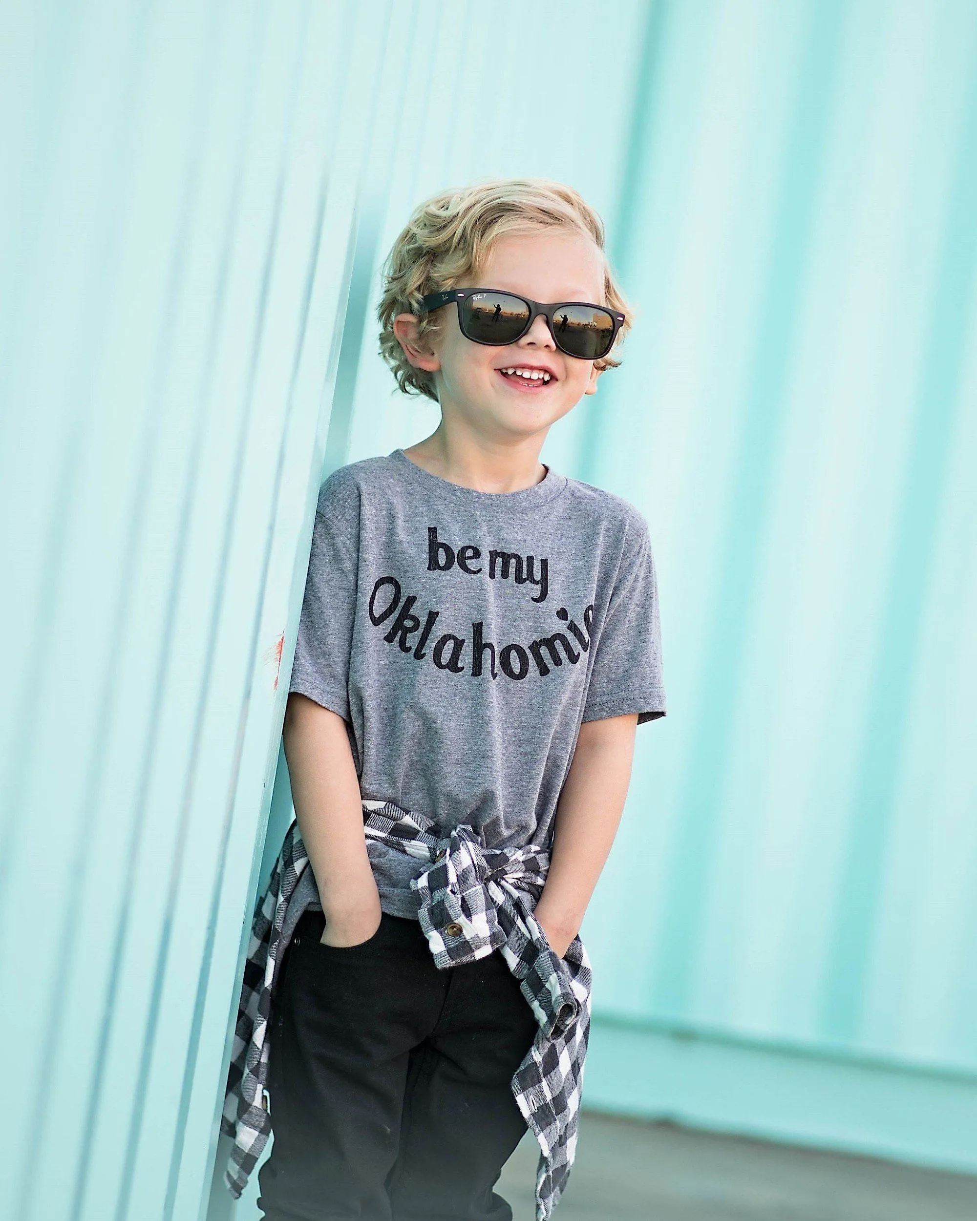 Children's Be My Oklahomie (Black Letters) Gray Tri-Blend Tee