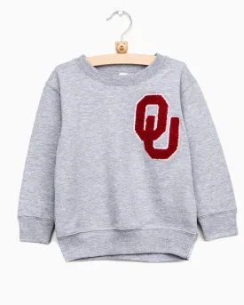 Children's OU Chenille Patch Gray Sweatshirt