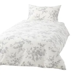 Classic Flower Comforter Case Single Gray