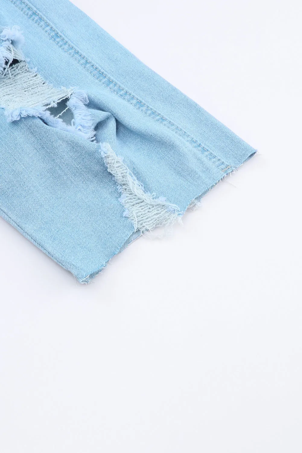 Constructed Bib Pocket Distressed Denim Overalls