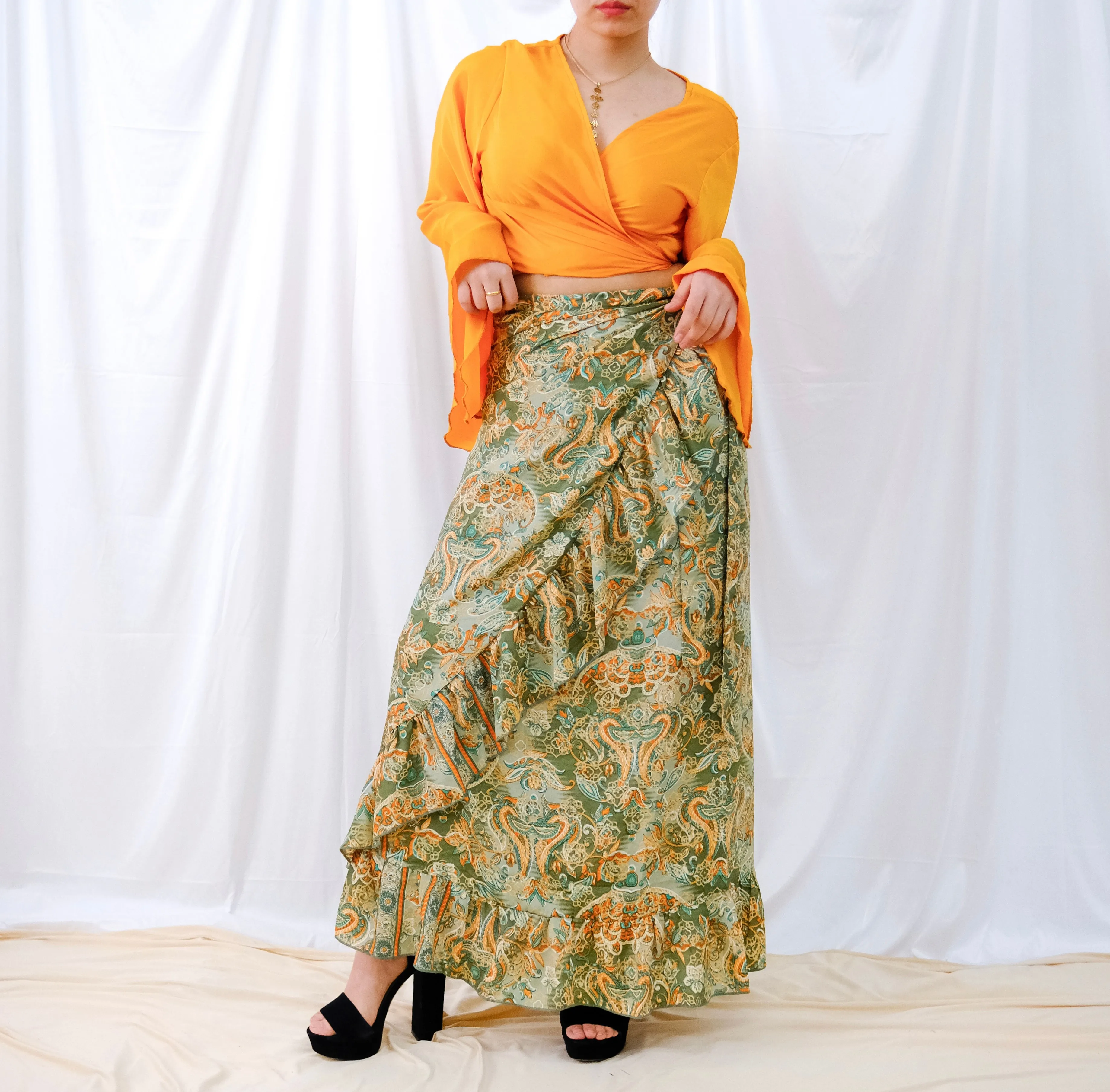 Daisy Wrap Skirt with Ruffles