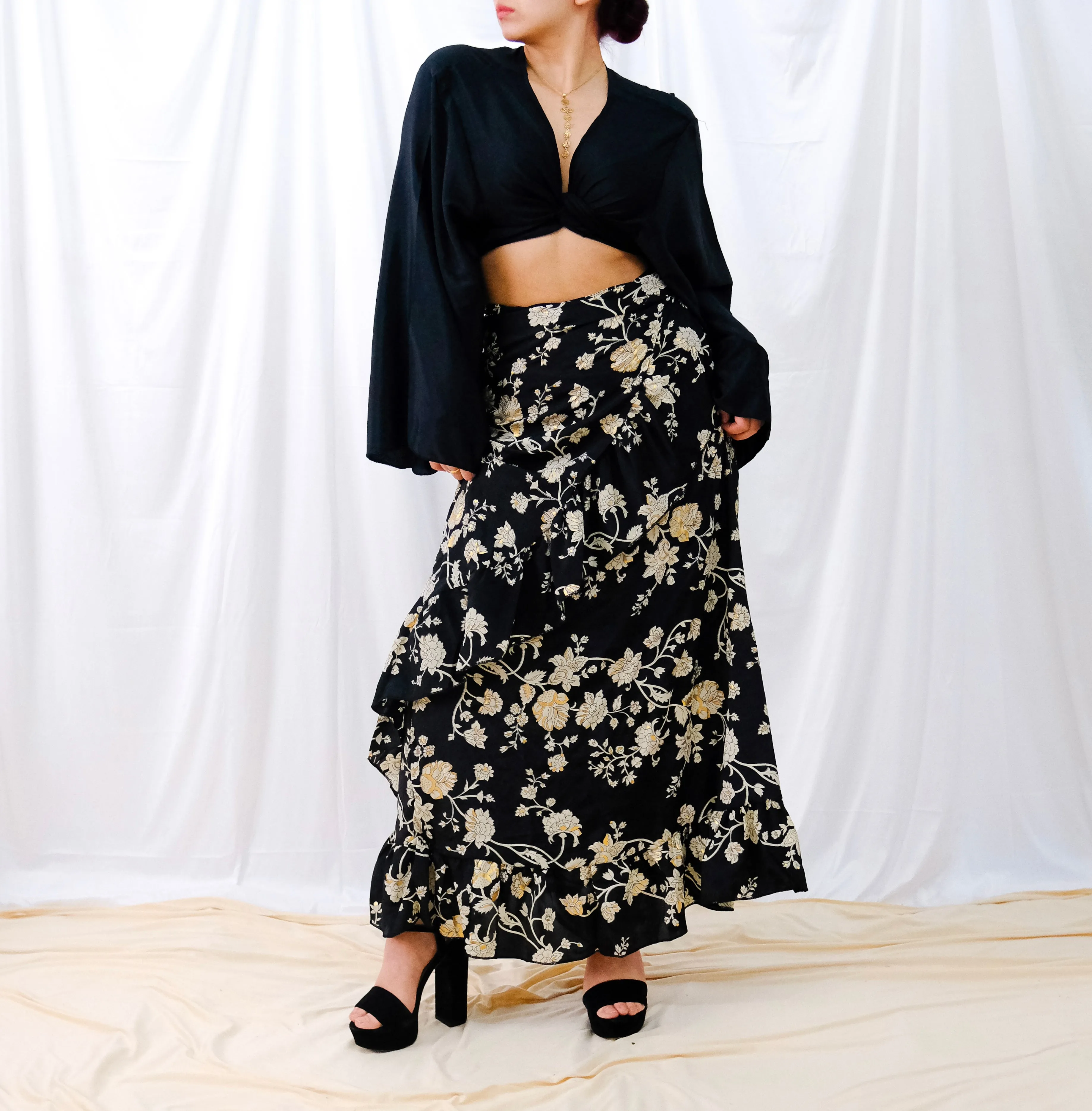 Daisy Wrap Skirt with Ruffles