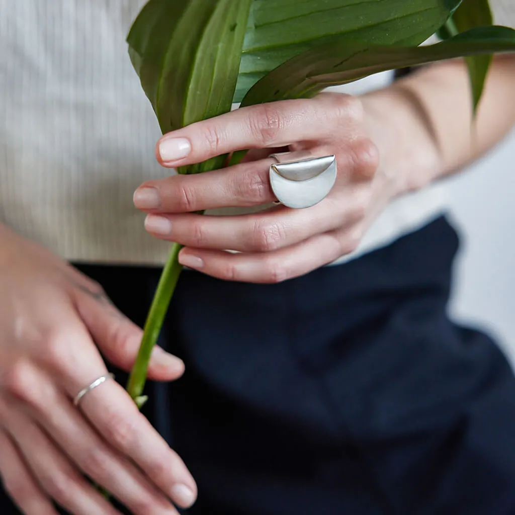 Enfold Adjustable Statement Ring - Sterling Silver