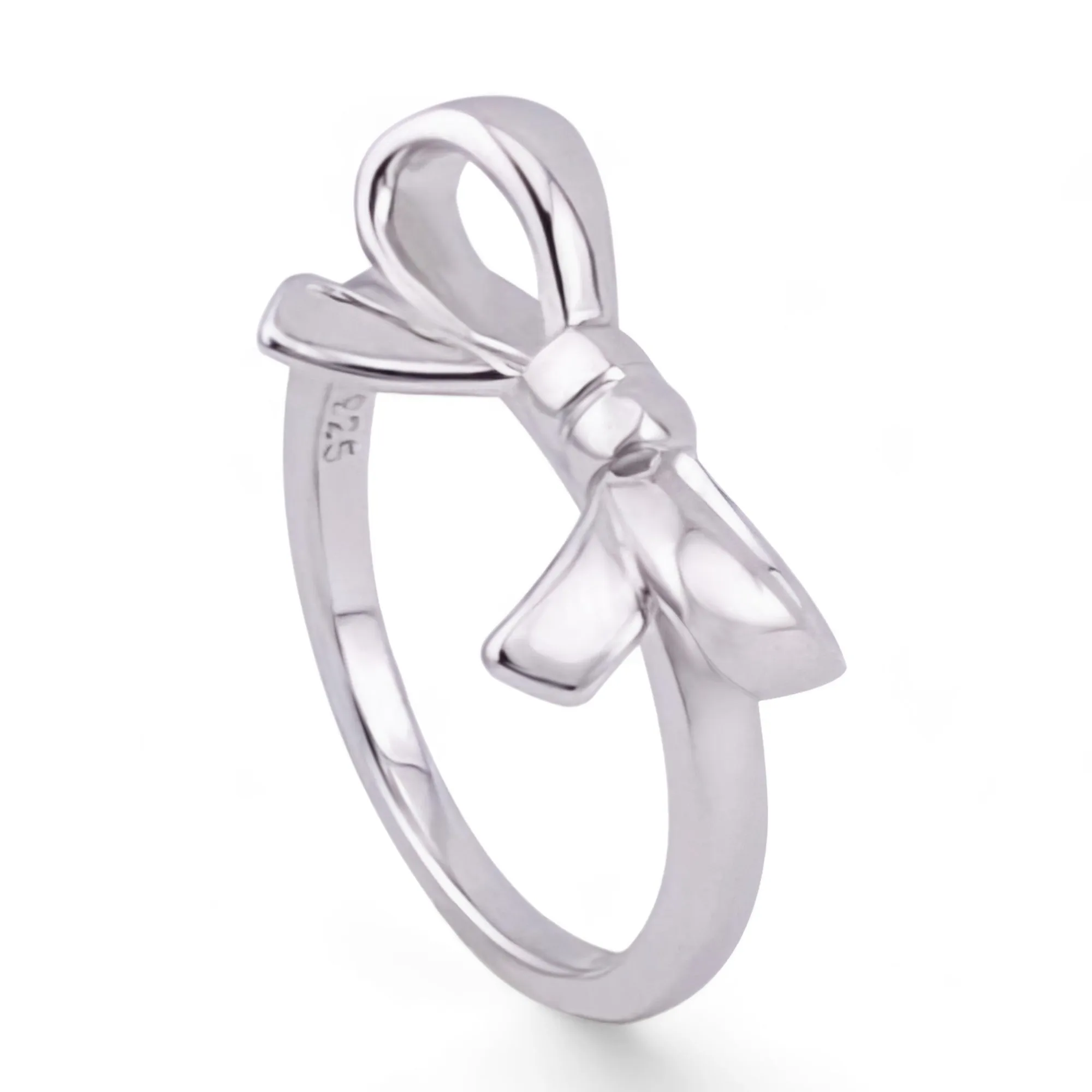 Fashion Women's 925 Sterling Silver Bow Ring