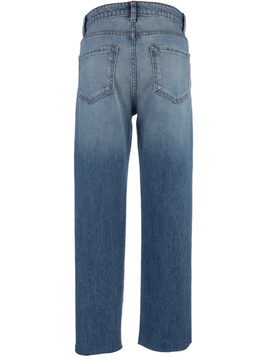 Fay High Rise Ankle Straight Leg Denim Jeans