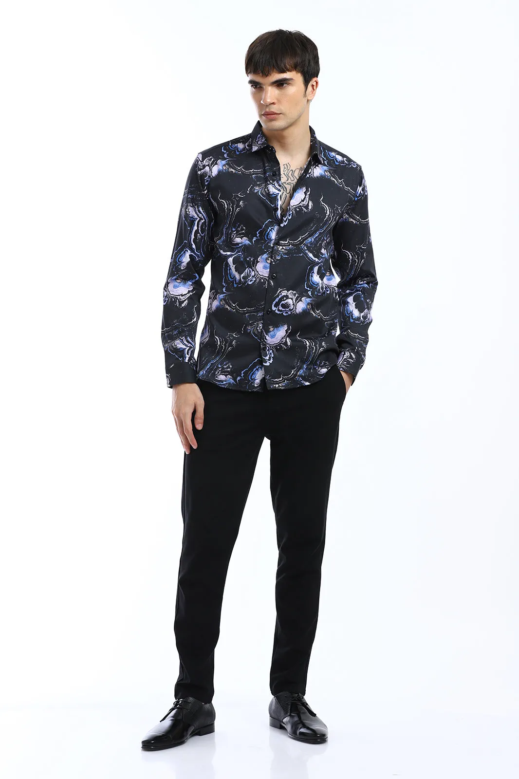 Galaxy Marble Printed Full Sleeve Shirt