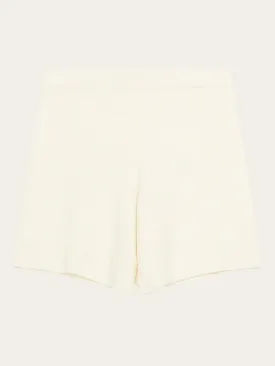 GALE mid-rise cotton racking stitch shorts - GOTS/Vegan - Egret