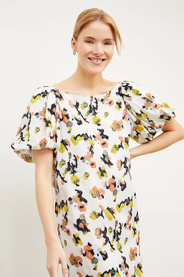 Gali Dress - Meadow Print Linen :: Multicolor