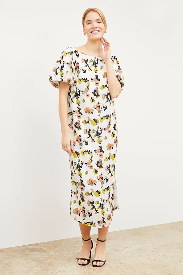 Gali Dress - Meadow Print Linen :: Multicolor