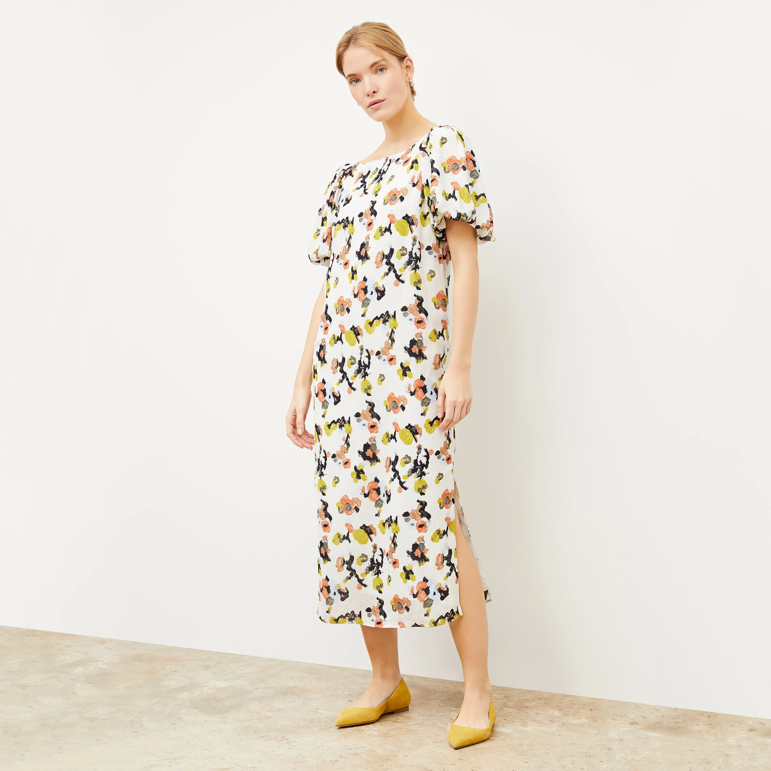 Gali Dress - Meadow Print Linen :: Multicolor