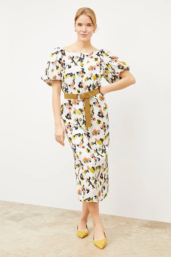 Gali Dress - Meadow Print Linen :: Multicolor