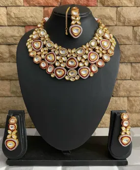 Gold Plated Bridal Kundan Necklace Set For Woman By Gehna Shop