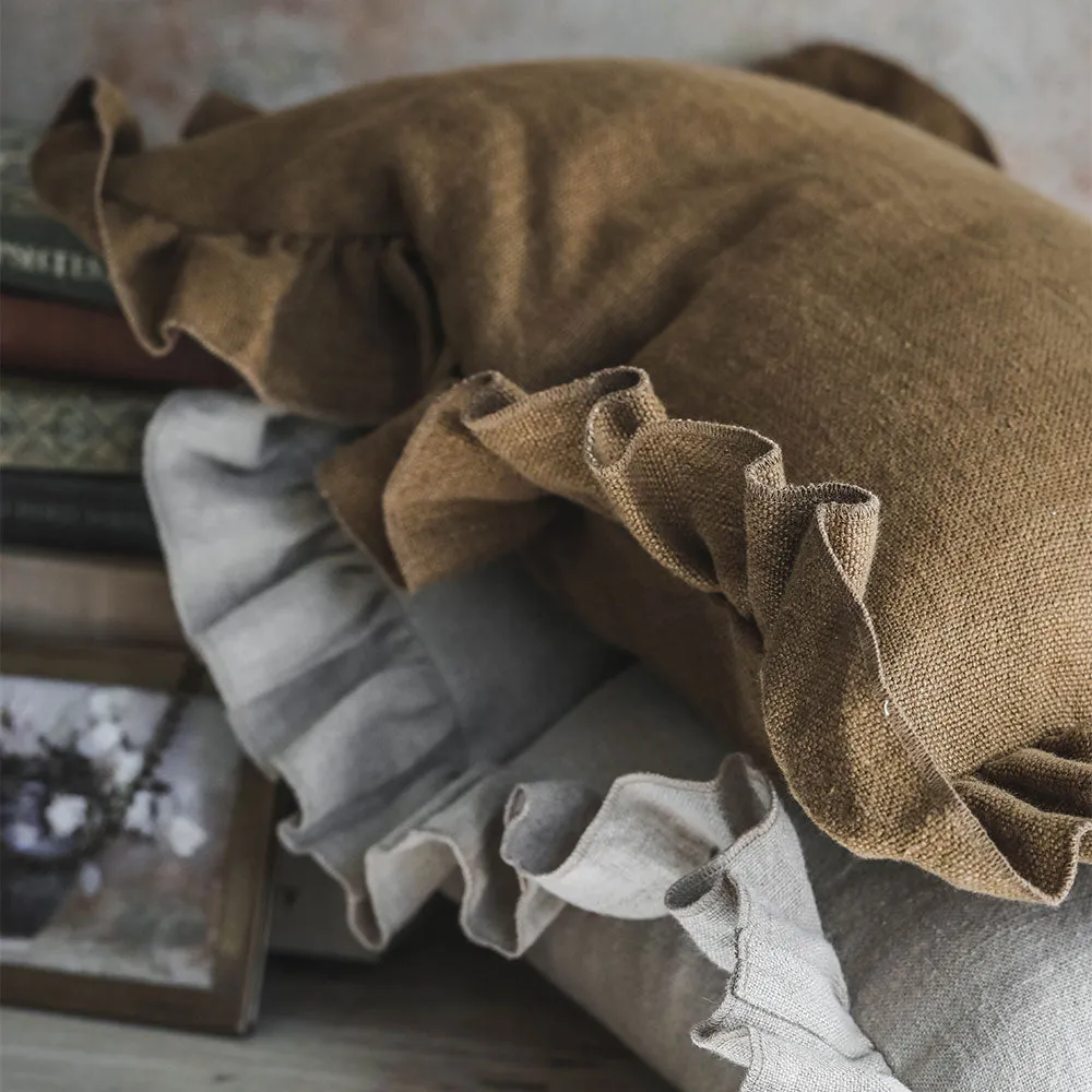 Heavyweight Linen Pillow Cover - Mustard