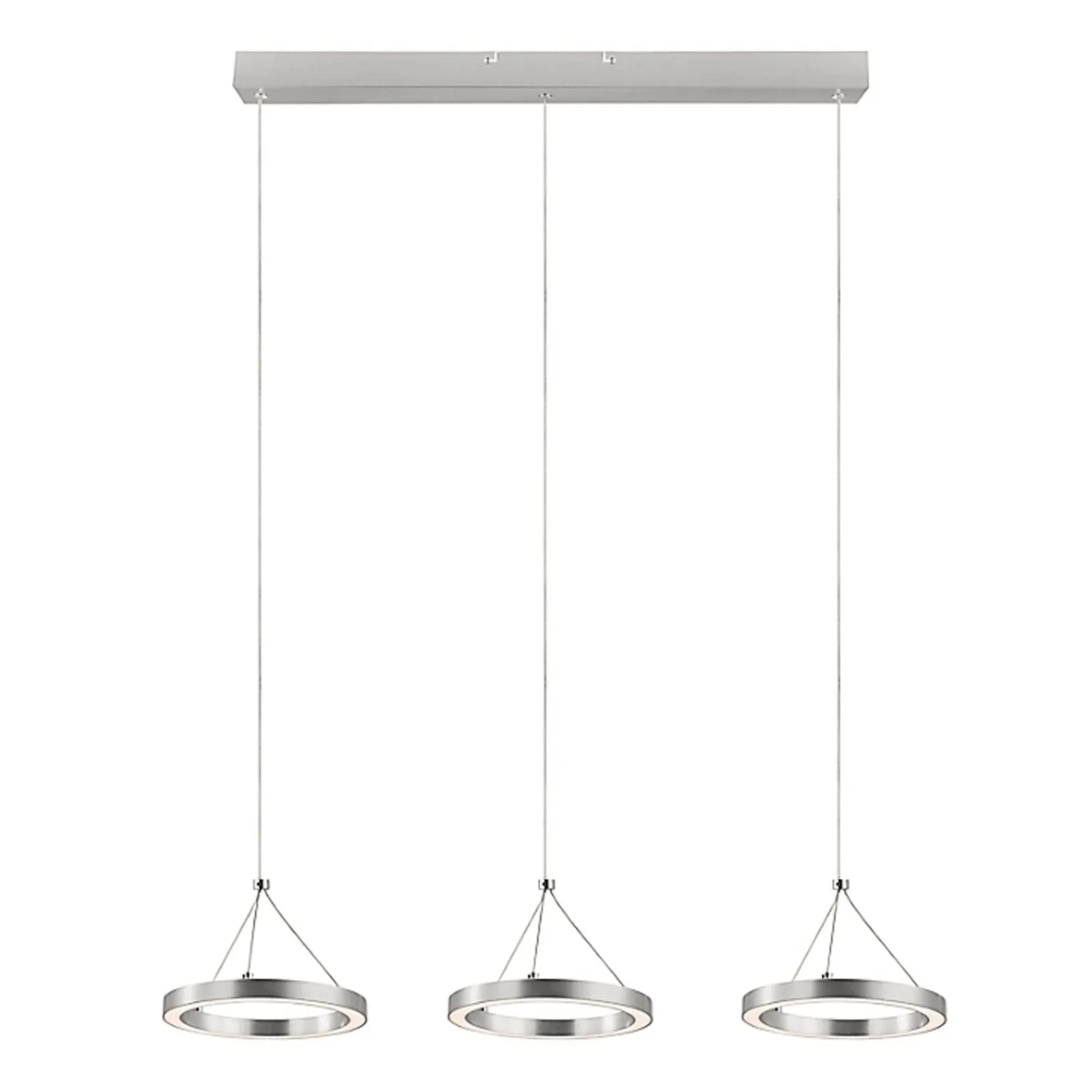 LED Pendant Ceiling Light 3 Way Chrome Effect Modern Dimmable Adjustable Height