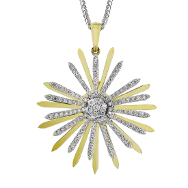 Medallion Pendant Necklace in 18k Gold with Diamonds