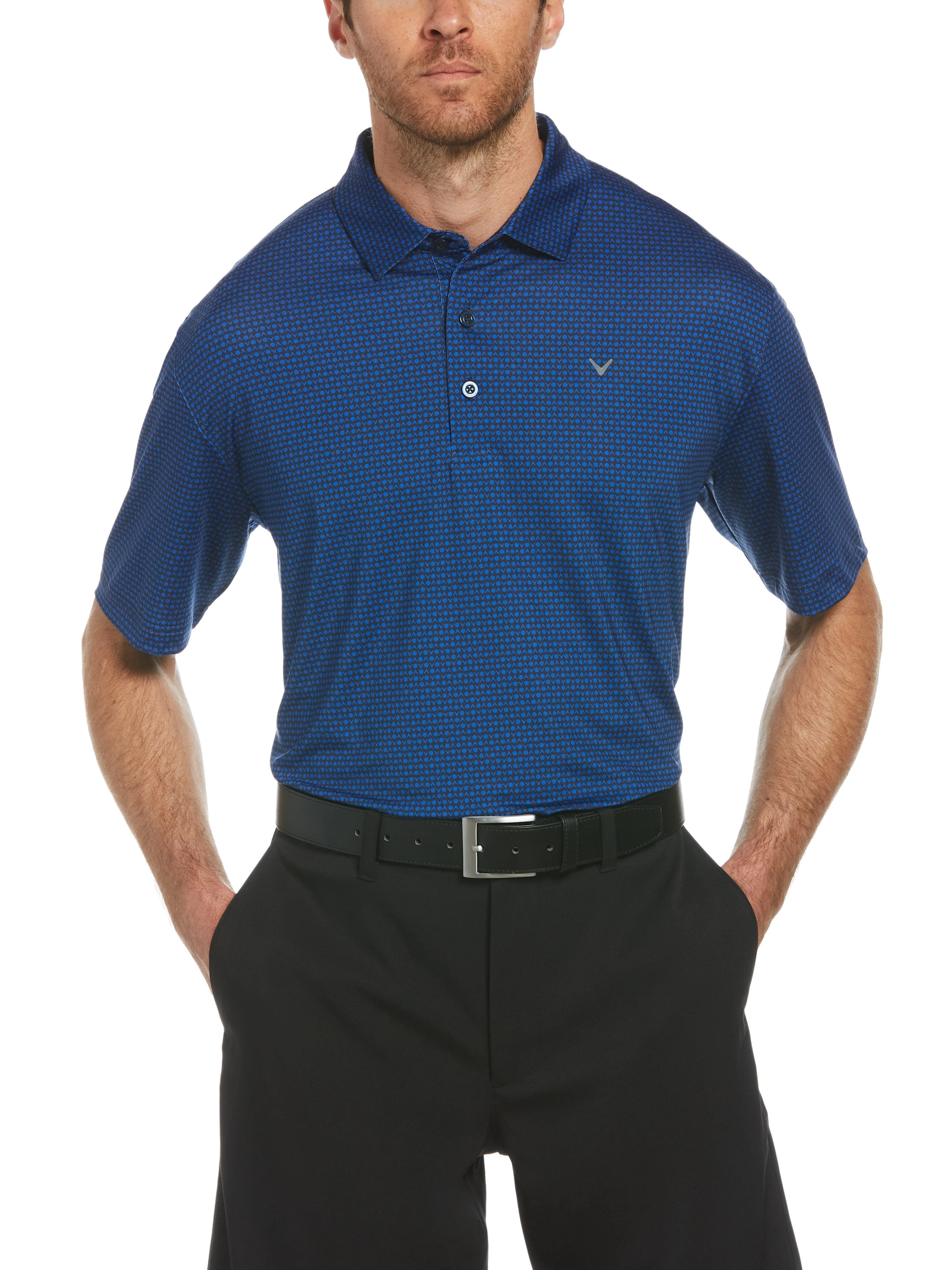 Mens Allover Chev Printed Polo