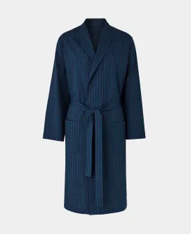 Navy Green Check Dressing Gown