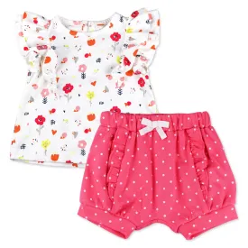 Organic Cotton 2-Piece Short Set in Caturday Print