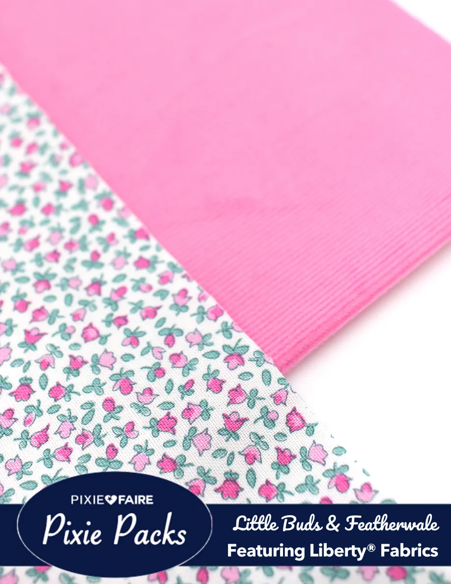 Pixie Packs Liberty Little Buds & Petal Pink Featherwale Corduroy