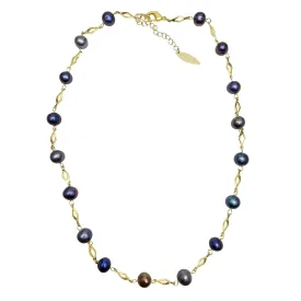 Purple Natural Pearls Minimalist Necklace NN006