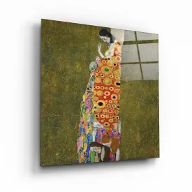 ."Gustav Klimt's Hope II ". Glass Wall Art