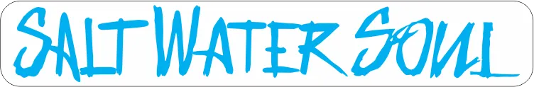 SALTWATERSOUL Blue Letter 8" x 2"  Decal