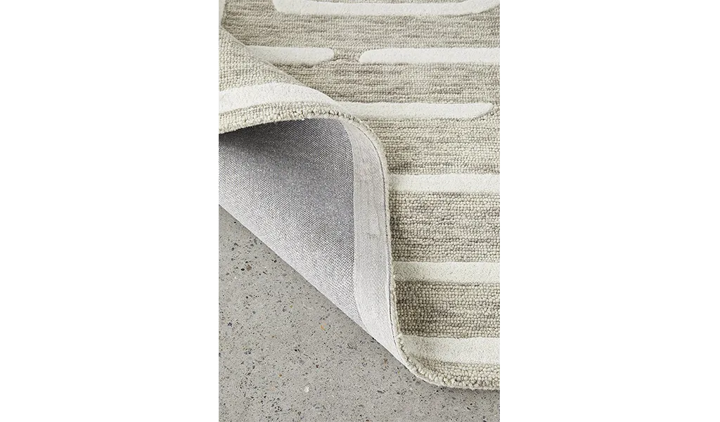 Samira Natural Modern Maze Wool Rug